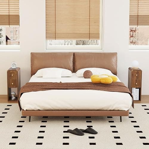 MAHYIZYI Narrow Nightstand with 2 Drawers, Small Bedside Tables, Mid-Century Modern Slim Night Stand with Storage, Wooden End Table for Small Spaces, Bedroom, Living Room (Walnut-1PCS) thumbnail 9