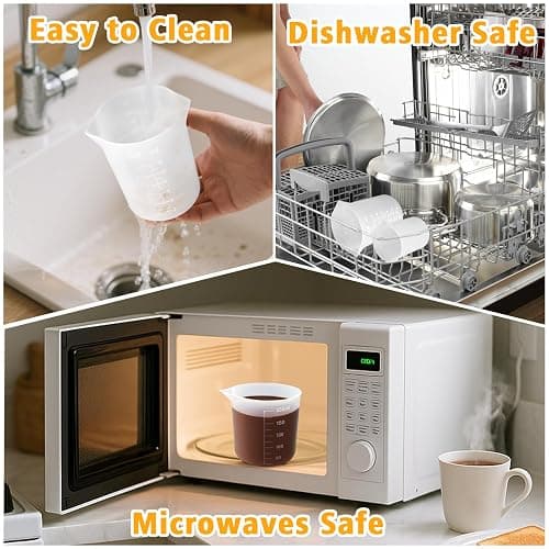 Palksky Silicone Cups for Melting Chocolate, 4PCS Silicone Measuring Cups with 250 & 350ml Capacity, Reusable Baking Supplies for DIY Chocolate Molds thumbnail 7