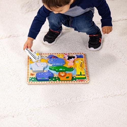 Melissa & Doug Safari Wooden Chunky Puzzle (8 pcs), Educational Screen Free Activity for Toddler, Preschoolers and Kids Ages 2+ - FSC Certified thumbnail 3