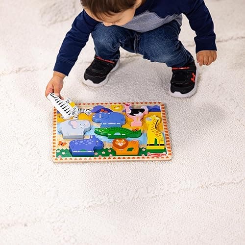 Melissa & Doug Safari Wooden Chunky Puzzle (8 pcs), Educational Screen Free Activity for Toddler, Preschoolers and Kids Ages 2+ - FSC Certified thumbnail 4