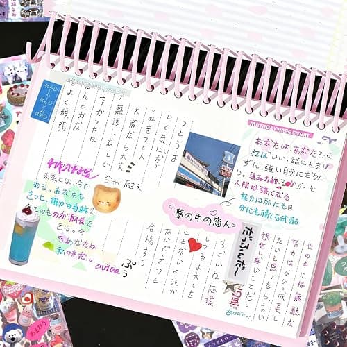 Tmtains 45 Sheets Japanese Sticker Book for Scrapbook 800+Pcs Heisei Retro Manga Style Korean Stickers for Journaling Aesthetic Japanese Sticker Book for Adults DIY Crafts Junk Journal Gifts (Memory) thumbnail 5