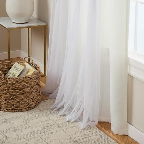 TOWN & COUNTRY LUXE Talia Double Layer Indoor Curtains, Sheer and Room Darkening Blackout, Grommet Top, Energy Efficient, 2-Pack Set, 52"x96", Vanilla thumbnail 7