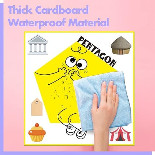 15 PCS Shape Posters, Shapes Learning Bulletin Board Set School Decoration Supplies Teaching Tool for Toddler Kid Family Classroom, 12” x 11.5” thumbnail 5