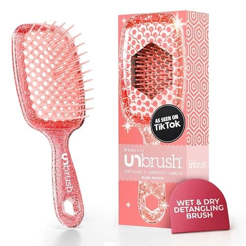 FHI Heat UNbrush Detangling Brush for Pain-Free Brushing on All Wet or Dry Hair Types — Durable DuoFlex Anti-Static Bristles, Lightweight Handle, Vented Hair Brush - Image 1