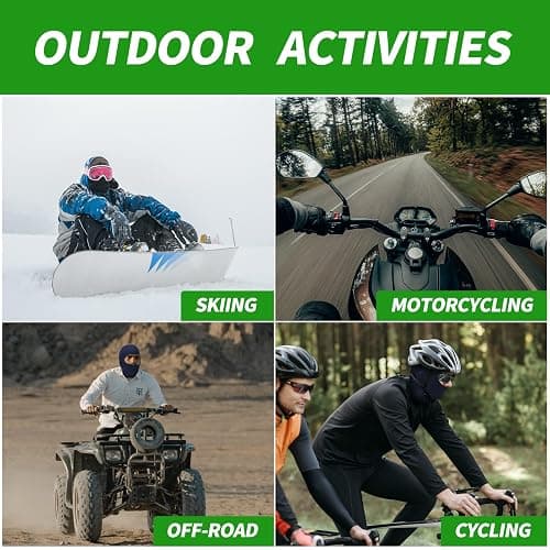 LONGKING Sturmhauben,Skimaske,Balaclava für Damen und Herren–UV-Schutz,Winddicht Warm,Motorradfahren,Snowboarden für Radfahren Outdoor Sports - Einheitsgröße - Schwarz thumbnail 4