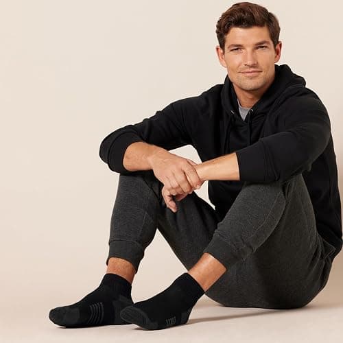 Amazon Essentials mens Athletic Ankle Socks, Breathable, Cotton Blend, Cushioned thumbnail 4