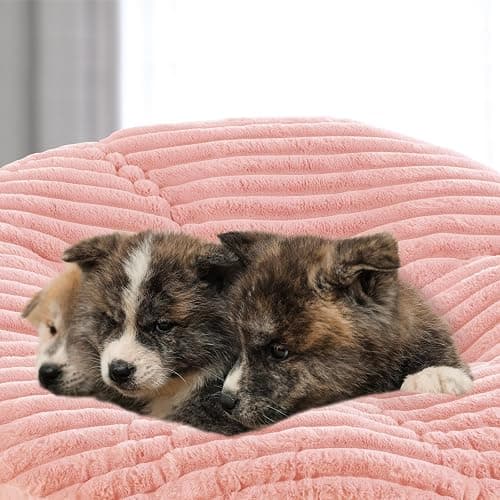 HOMBYS Fluffy Shaggy Cover for Papasan Chair Cushion, Plush Faux Fur Slipcover ONLY, (Without Cushion) Removable Soft Papasan Cushion Covers with 8 Ties, (Pink, 50"x50") thumbnail 7