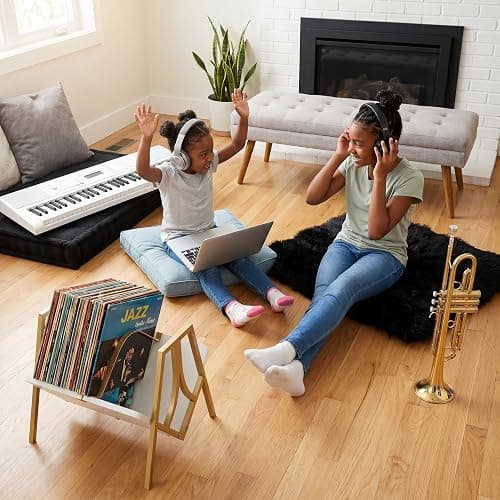 ZEXVIDA Vinyl Record Storage Rack for 50 LPs, Vinyl Record Album Holder Heavy-Duty Record Storage Shelf with Handles, Record Holder, Multi-Purpose Organizer thumbnail 4