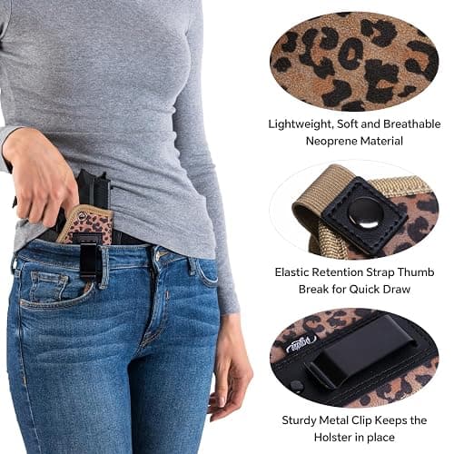 POYOLEE Gun Holster for Women Concealed Carry Holster for Pistols Universal IWB Holster Fits Glock 19 26 43 Springfie XD LC9 & All Similar Handguns thumbnail 5
