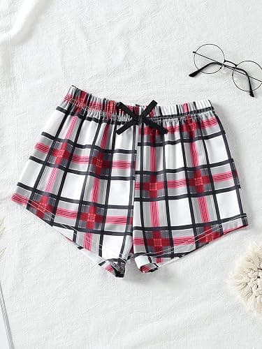 Milumia Girl's 3 Pieces Casual Plaid Print Elastic Waist Comfy Summer Fall Shorts thumbnail 3