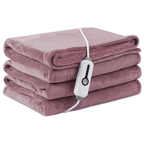 LaffyLo Electric Heated Blanket Twin Size 62" x 84", Ultra Soft Flannel Heating Blanket with 4 Heat Settings, 10-Hour Auto Shutoff, ETL Listed Overheat Protection, Machine Washable, Purple - Image 1