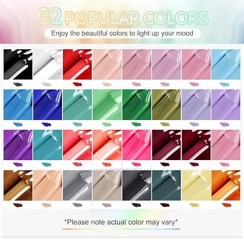 JODSONE 36 PCS Gel Nail Polish Set-32 Colors Gel Polish Kit Base Coat Glossy Matte and Glitter Top Coat Nail Polish Set Green Blue Red Pink Collection Gifts for Women thumbnail 3