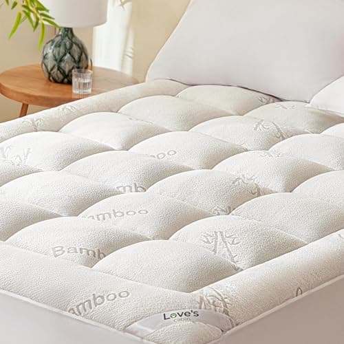 Love's cabin Twin XL Mattress Topper Viscose Derived from Bamboo, Thick Pillow Top Mattress Pad with Stretchable Pockets for 8"-20" Mattress, Soft Breathable Cooling Mattress Topper for Hot Sleepers - Image 1