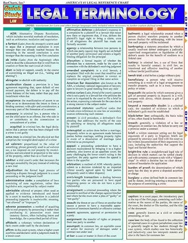 Legal Terminology QuickStudy Laminated Reference Guide (QuickStudy Law) thumbnail 2