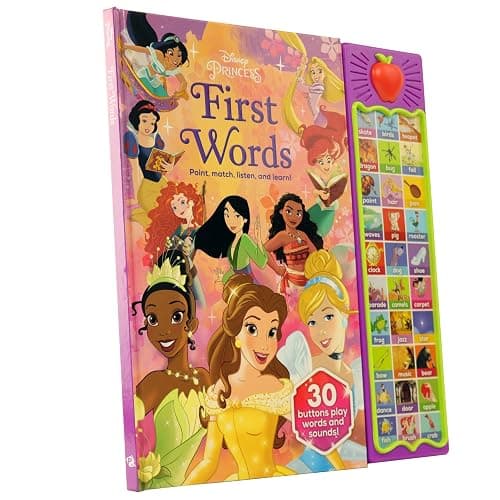 Disney Princess Cinderella, Moana, Rapunzel, and More! - First Words: Point, Match, Listen, and Learn! 30-Button Sound Book - PI Kids (Play-A-Sound) thumbnail 3