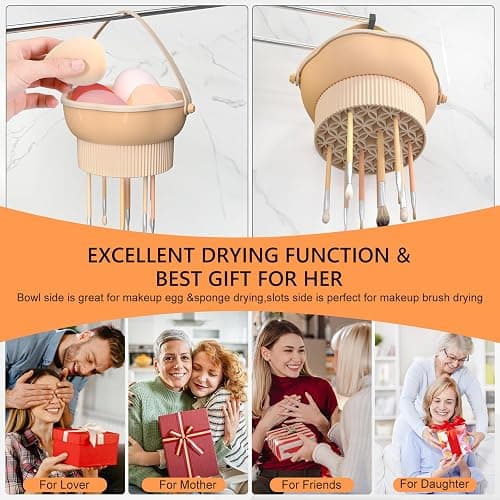 senbowe 3 in 1 Makeup Brush Cleaner Mat, Silicone Makeup Brush Cleaner Bowl Cosmetic Brushes Cleaning Pad Tool Organizer for Storage and Air Drying, Make Up Brush Washing Tool for Sponge thumbnail 6