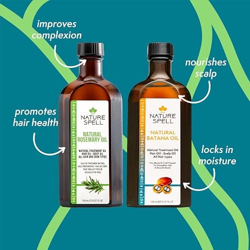 Nature Spell Rosemary & Batana Oil - 2 x 150ml - Oil Duo For Hair & Body, Promotes Hair Growth & Strengthens Hair, Suitable For All Hair & Skin Types thumbnail 2