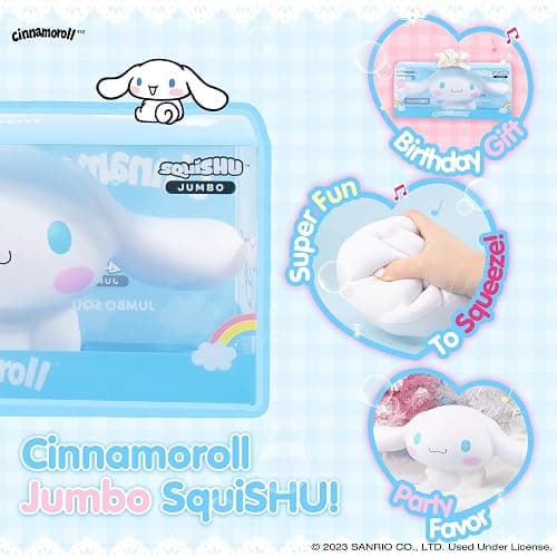 Hamee Sanrio Hello Kitty and Friends Cinnamoroll Jumbo Squishy Toy Slow Rising Cute SquiSHU Sweet Cotton Candy Scented Birthday Gift Bags, Party Favors, Gift Basket Filler, Stress Relief thumbnail 6