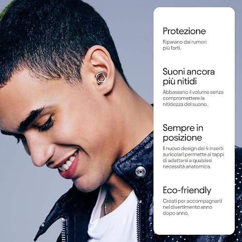 Loop Experience 2 Tappi orecchie – Protezione certificata dell’udito pensati per concerti e festival, eventi dal vivo e sportivi, musicisti e movida – Riduzione dei rumori da 17 dB (alta fedeltà) thumbnail 2