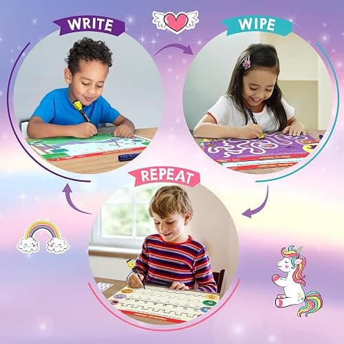 Skillmatics I Can Write Unicorns - Reusable Preschool Learning Activities, Educational Toy and Game, Back to School Supplies, Gifts for Students, Kids, Toddlers Ages 3, 4, 5, 6 thumbnail 5