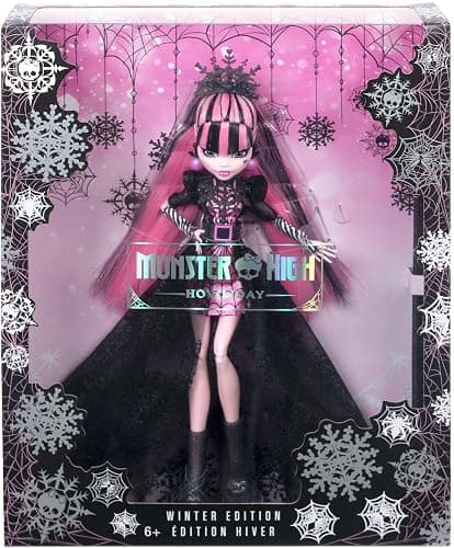 Monster High Draculaura Doll, Special Howliday Edition, Pink and Black Gown, High Fashion, Holiday Collection, Gifts for Girls and Boys thumbnail 6