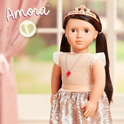 Our Generation – 18-Inch – Sweetheart Themed Fashion Starter Doll – Amora – Brown Hair & Hazel Eyes – 3 Outfits & Styling Accessories in Gift Box – Pretend Play Ages 3+ Years thumbnail 2