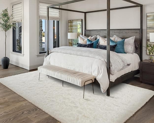 Softlife Area Rug for Living Room, Fluffy Shag Plush 5.3x7.6 Cream Rugs for Bedroom Girls, Shaggy Soft Fuzzy Kids Large Carpet for Dorm Bedside Ultra Cozy Non-Slip Indoor Decor thumbnail 3