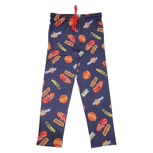 Bioworld Pixar Cars Lightning McQueen & Radiator Springs Logos Adult Navy Sleep Pajama Pants thumbnail 6