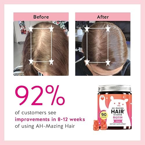 Biotin Gummies for Hair, Skin & Nails. 5,000 mcg High Potency Vegan Vitamins for Faster Hair Growth, Stronger Nails & Healthy Skin. with Vitamins C & E, 30 Gummies thumbnail 4