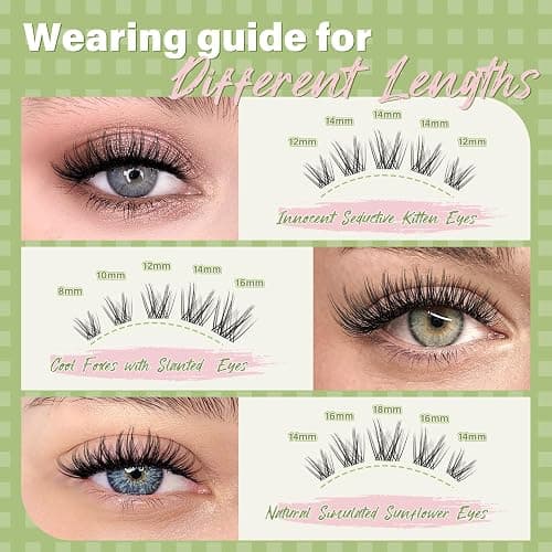 KEYYOU Angel lash Clusters Kit Lash Extension Kit D Curl 144Pcs Eyelash Extension Kit Wispy Natural Invisible Band Lash Kit with Waterproof DIY Lash Extension Kit at Home(Angel-D-8-18MIX) thumbnail 4