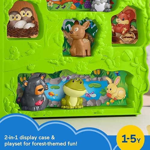 Fisher-Price Little People Toddler Toy Forest Friends Carry Case Playset with Animal Figures for Pretend Play Kids Ages 1+ Years thumbnail 3