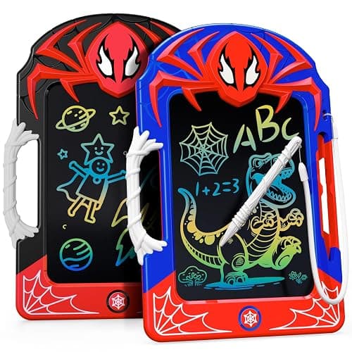 Mirthigig Toys for 2-8 Year Old Boys Kids, 2 Pack Colorful LCD Drawing Writing Tablet with Web Stylus & Grip, Toddler Doodle Board Learning Toys Gifts Birthday Present for 3 4 5 6 7 8 Year Old Boys - Image 1