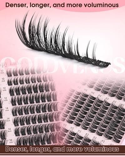 Goddvenus Wispy Manga Lash Clusters Natural Eyelash Clusters Fairy Cluster Eyelash Extensions Anime Individual Lashes C Curl Lash Extension Waterproof DIY Eye Lashes Cluster thumbnail 6