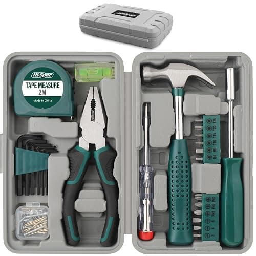 Hi-Spec Small Tool Kit Compact Set for Home and Office DIY, 25-Piece Green Mini Tool Box for Basic Household Repairs, Starter Toolkit in a Portable Toolbox Case. - Image 1