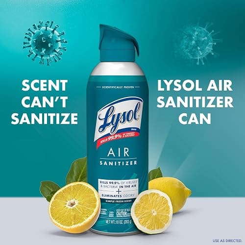 Lysol Air Sanitizer Spray with Bacterial Odor Eliminator for Home & Office, Sanitizing Air Spray, Air Freshener Alternative, Simple Fresh + Cotton Blossom + Lavender Sky, 10 oz (Pack of 3) thumbnail 2