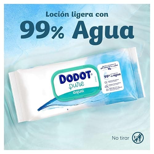 Dodot Toallitas Pure Aqua Para Bebé, 864 Toallitas (18 Packs de 48 Unidades), Ayuda A Restaurar El PH Natural De La Piel, 99% Agua, Sin plástico thumbnail 3