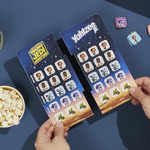 Hasbro Gaming Yahtzee Jr. Star War: Young Jedi Adventures Edition Board Game for Kids | Ages 4+ | 2-4 Players | Counting and Matching Games for Preschoolers thumbnail 10