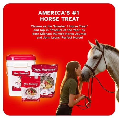 Mrs Pastures Cookies and Treats for Horses - Premium Horse Treats - Made with Apples, Oats, and Rolled Barley - Preservative Free - All Natural Ingredients - No Corn or Soy - Made in USA - (32oz Jar) thumbnail 4