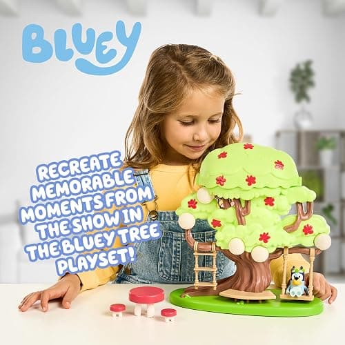 Bluey 2-Sided Treehouse Playset, 11”, Action-Packed Tree Toys Set with 4 Accessories and 2.5” Articulated Figure, Animal Toys for Kids Ages 3+ thumbnail 2