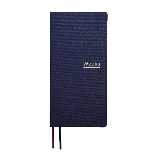 Undated Weekly Planner Notebook Pocket Organizer Appointment Book Journal Notebook A6 Week Plan Notepad (Dark Blue) - Image 1