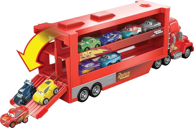 Mattel Disney and Pixar Cars Mini Mack Racers Hauler & 1 Toy Car, Transporter Truck Holds 18 Minis, Collectible Set - MACK thumbnail 4