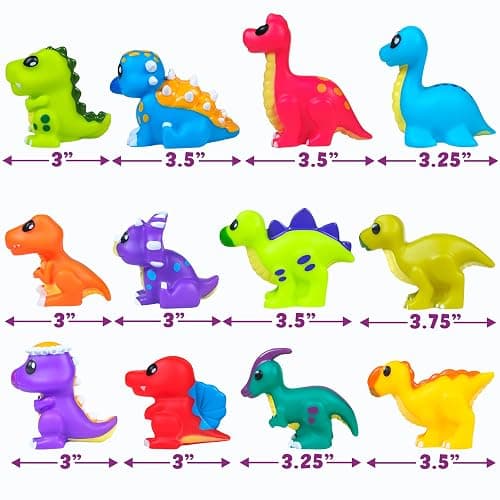 Tub Works® Dinosaur Mold Free Bath Toys, 12 Pack | Sealed, No Hole Bath Toys Design Keeps Moisture Out | Soft, Squeezable & Float on Water | Easy-Grip Baby & Toddler Bath Toy Set | Baby Pool Toys thumbnail 8