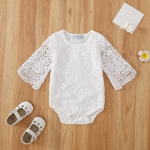 Yvowming Baby Girl Clothes Outfits Toddler Infant Baby Romper Top+Jeans Clothing Set thumbnail 4
