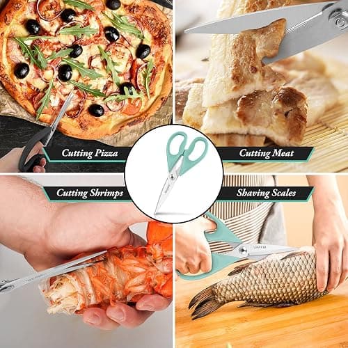 iBayam All Purpose Kitchen Shears Heavy Duty - Stainless Steel Kitchen Shears With Protective Sheath, Soft Grip Handle, Food & Meat Scissors, Home, Kitchen, Dining Utility Gadgets/Essentials/Utensils thumbnail 7
