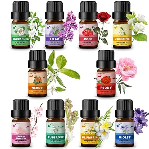 Floral Essential Oils, INWICOPH Flower Fragrance Oil for Candle Making - Rose, Jasmine, Gardenia, Lilac, Plumeria, Peony and More, Aromatherapy Oils for Diffusers for Home thumbnail 8