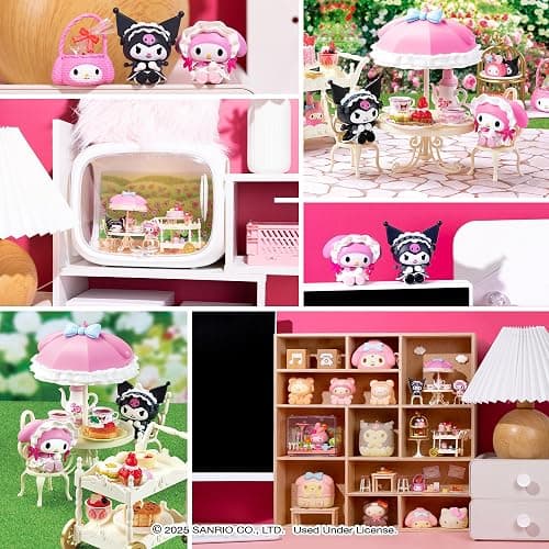 Hamee Re-Ment Hello Kitty and Friends Cute Blind Box Diorama Miniature Figure Set for Birthday Gift, Party Favor, Collectible Figurine (My Melody and Kuromi Sweet Tea Party) – 1 Pc. Mystery Set thumbnail 7