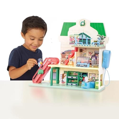 Bluey and Bingo Supermarket Playset with Escalator, Pretend Play Toys for Toddlers, Sounds and 15 Pieces, Grocery Store Playset thumbnail 2