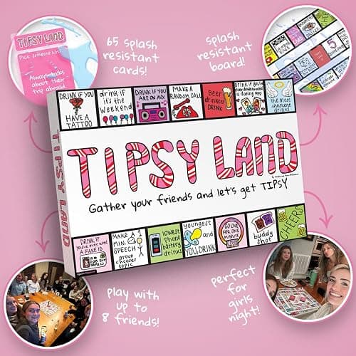 TIPSYLAND Original Edition | Official Product | Hilarious Adult Board Game | Group Game for Game Nights, Parties and More | Fun Challenges, Dares & Mini-Competitions | 3-8 Players thumbnail 3