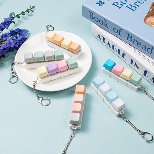 2 Pcs Creamy Keyboard Fidget Toy, Office Fidget Toys for Desk, 4 Keys Decompression Clicker Keyboard Fidget for Adults Stress Relief Pass Time thumbnail 8