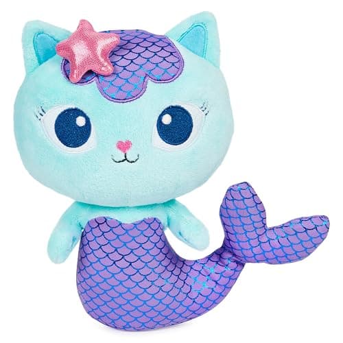 Gabby’s Dollhouse, 8-inch MerCat Purr-ific Plush Toy, Kids Toys for Ages 3 and up - Mercat - Image 1
